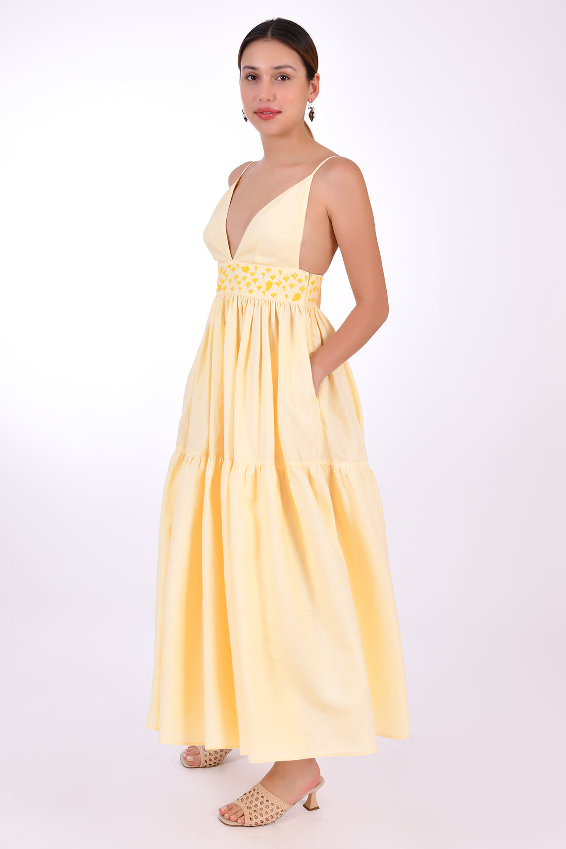 Fanm Mon Ruzgar dress side view with side zipper