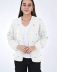 WINTER BLOOM BLUE ROSE Cotton Cardigan