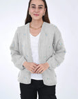 WINTER BLOOM BLUE ROSE Cotton Cardigan