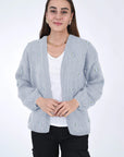 WINTER BLOOM BLUE ROSE Cotton Cardigan