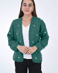 WINTER BLOOM BLUE ROSE Cotton Cardigan