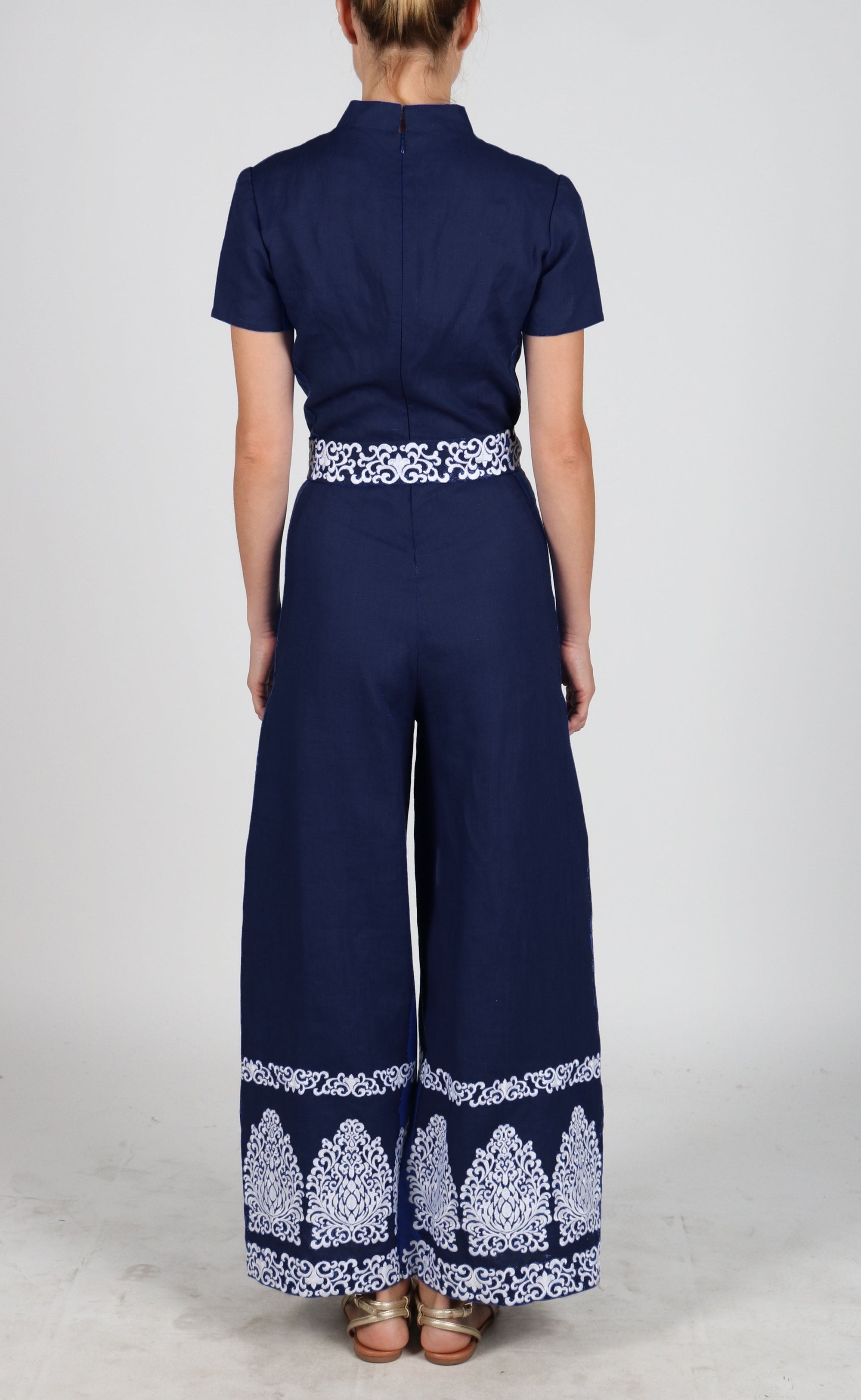 Back View of the Marok Jumpsuit with Belt 