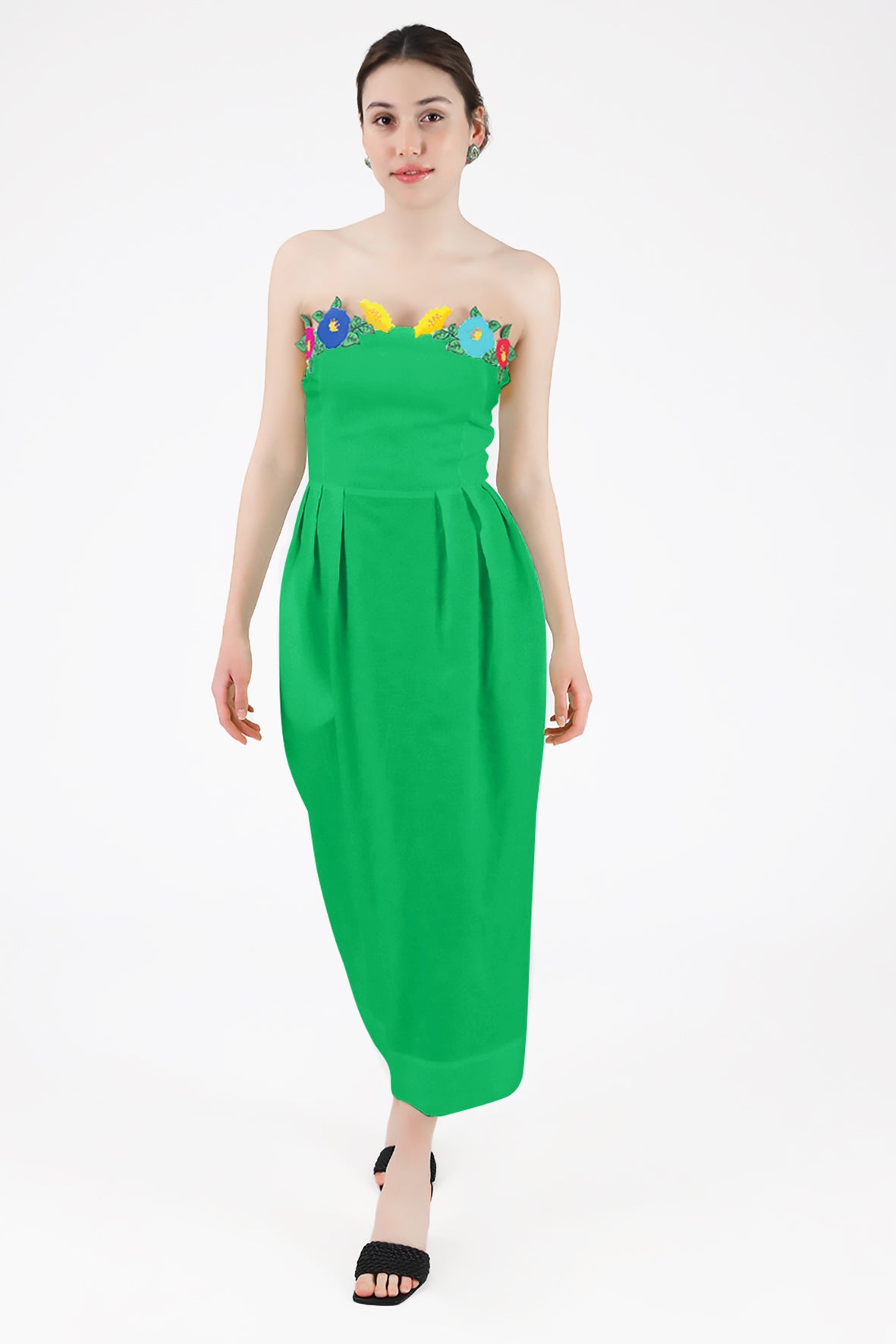 Women's Floral dress with lace inserts | Multicolor | Diesel