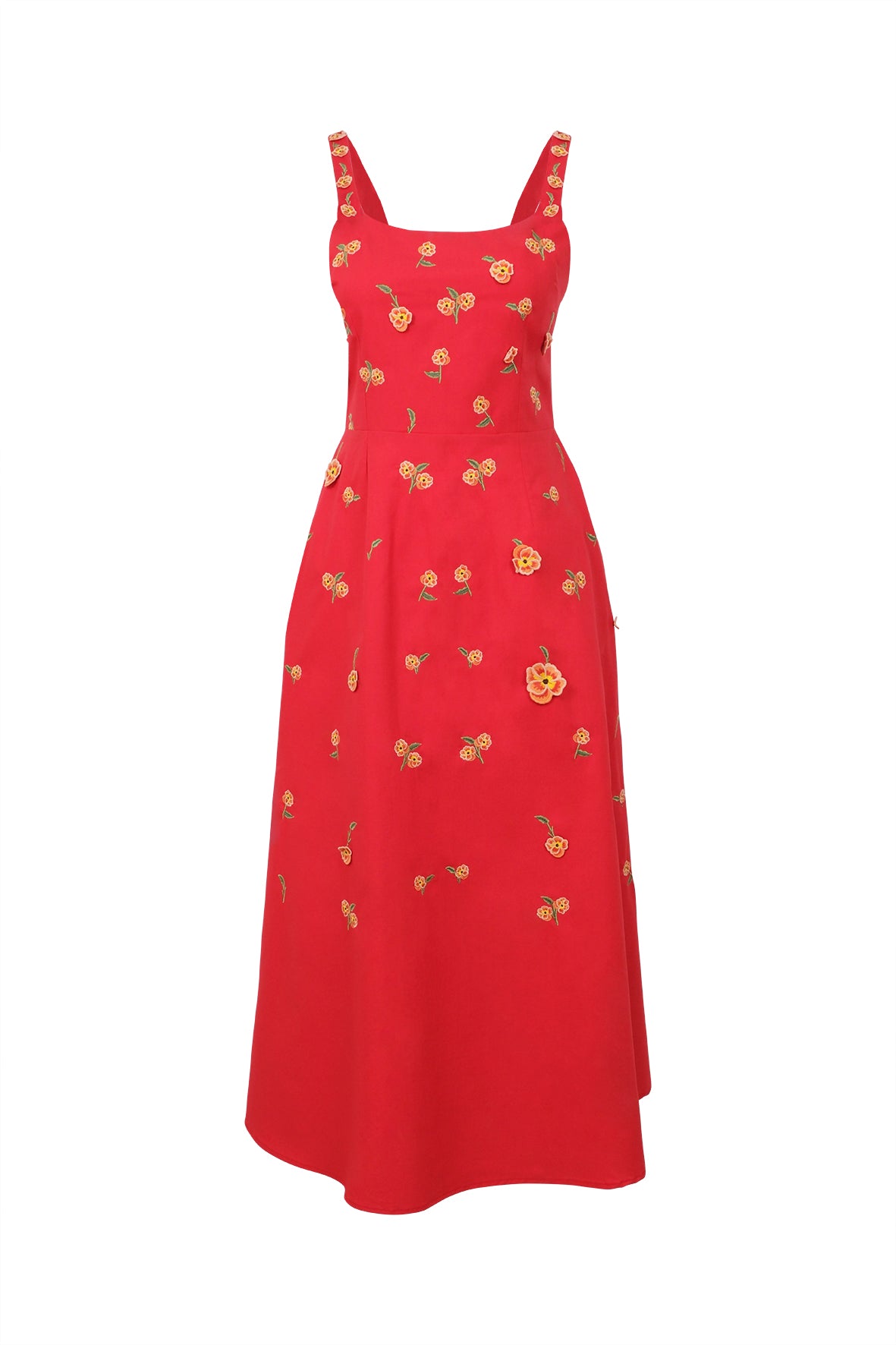 AMARACIA DRESS IN RED COTTON