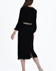 EZGI VELVET LONG SLEEVE DRESS BACKVIEW