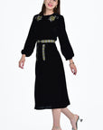 EZGI VELVET LONG SLEEVE DRESS  SIDE VIEW