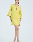 Fanm Mon Kubra Dress in Mustard Lime