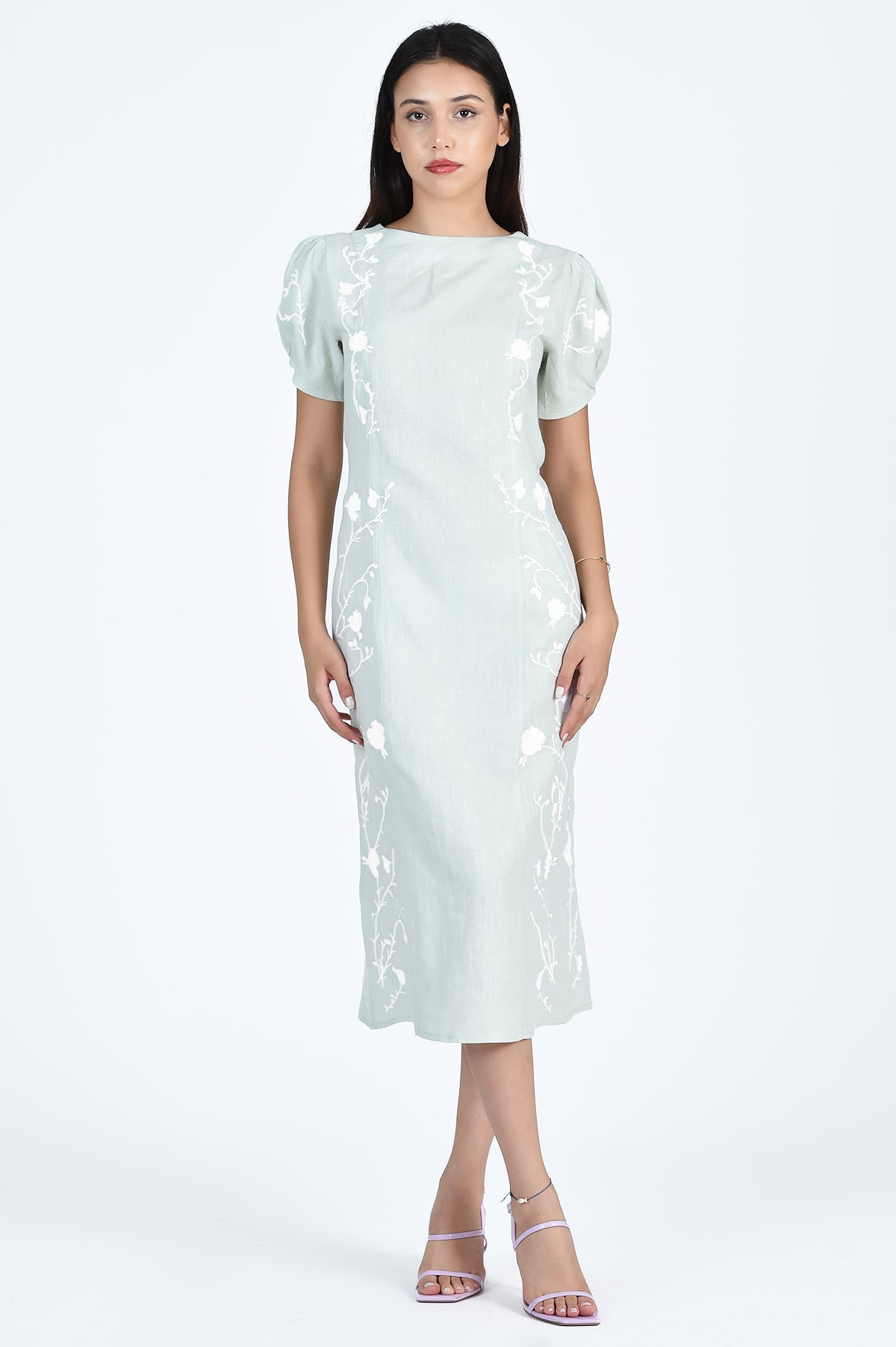 Quinn Short Bubble Sleeve Midi Dress By Fanm Mon (Wombman Collection)