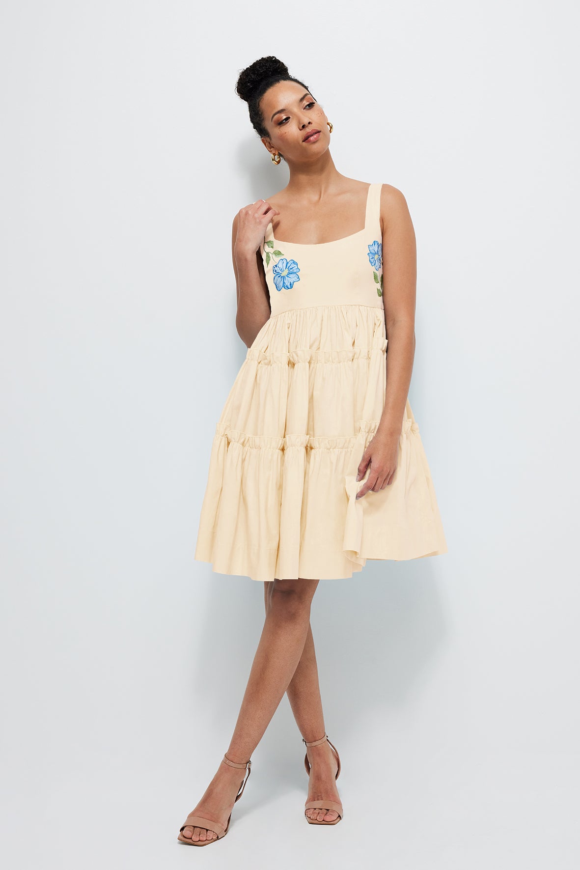 Fanm Mon Berna Mini Dress in Light Yellow