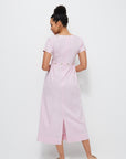 Fanm Mon Short Sleeve Belkis Dress in Light Pink Back View