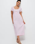 Fanm Mon Short Sleeve Belkis Dress in Light Pink