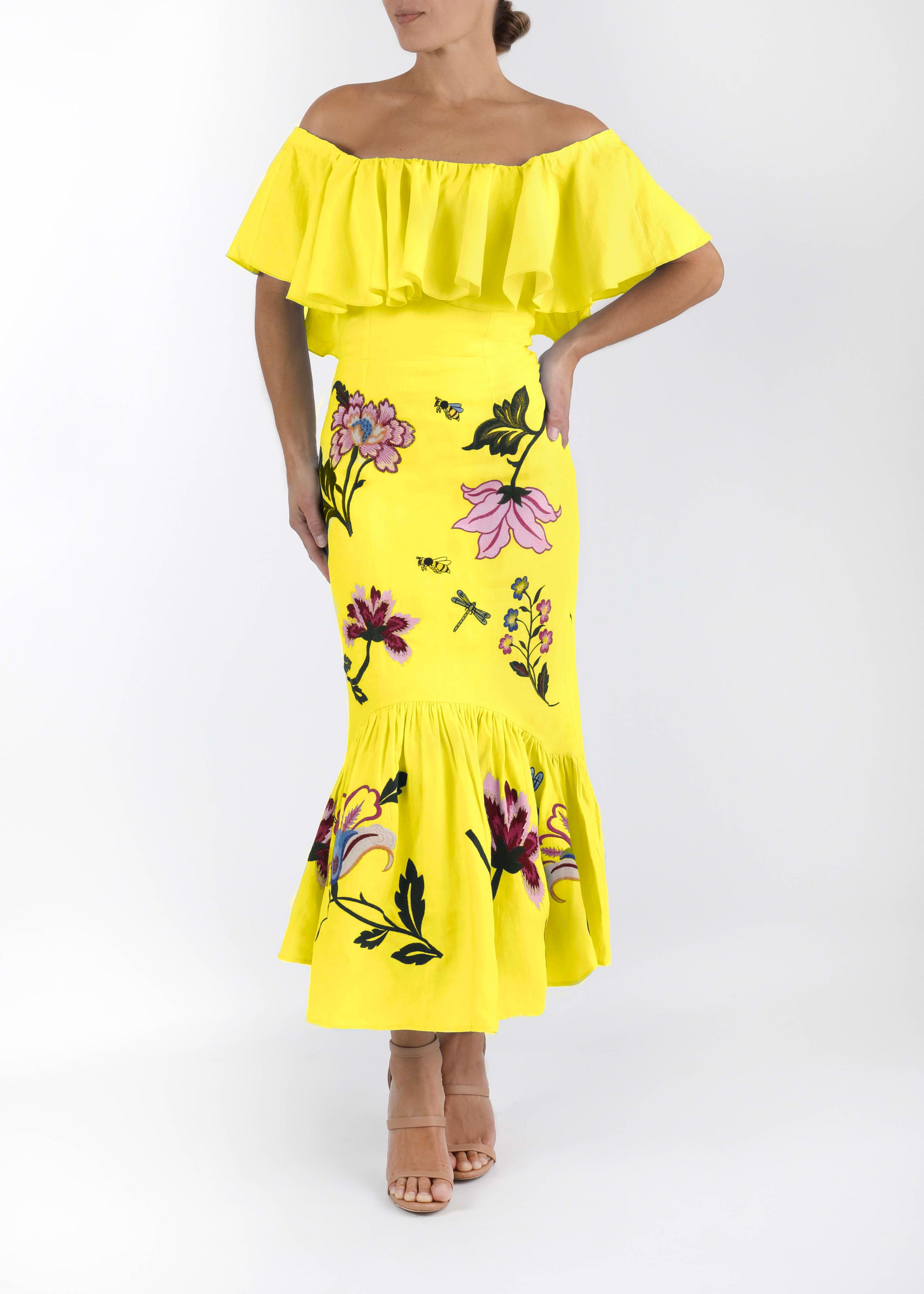 Fanm Mon and Over the Moon Bright Yellow Clarissa Dress
