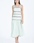 Jacin Dress In Mint Green with Grapevine Inspired Embroidery Details (Fanm Mon - Wombman Collection)