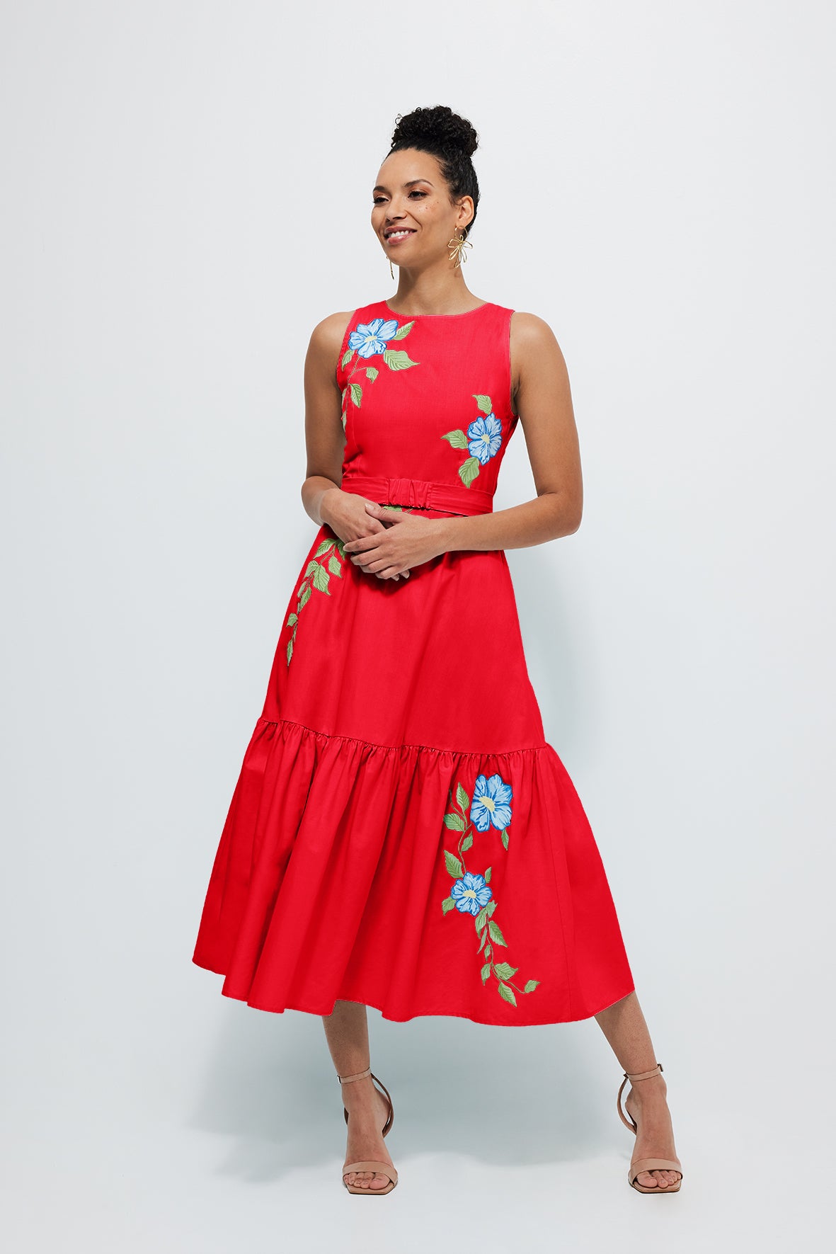 Maria Dress Spring 2025 in Red Lightweight Cotton