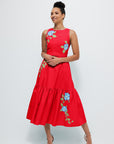 Maria Dress Spring 2025 in Red Lightweight Cotton