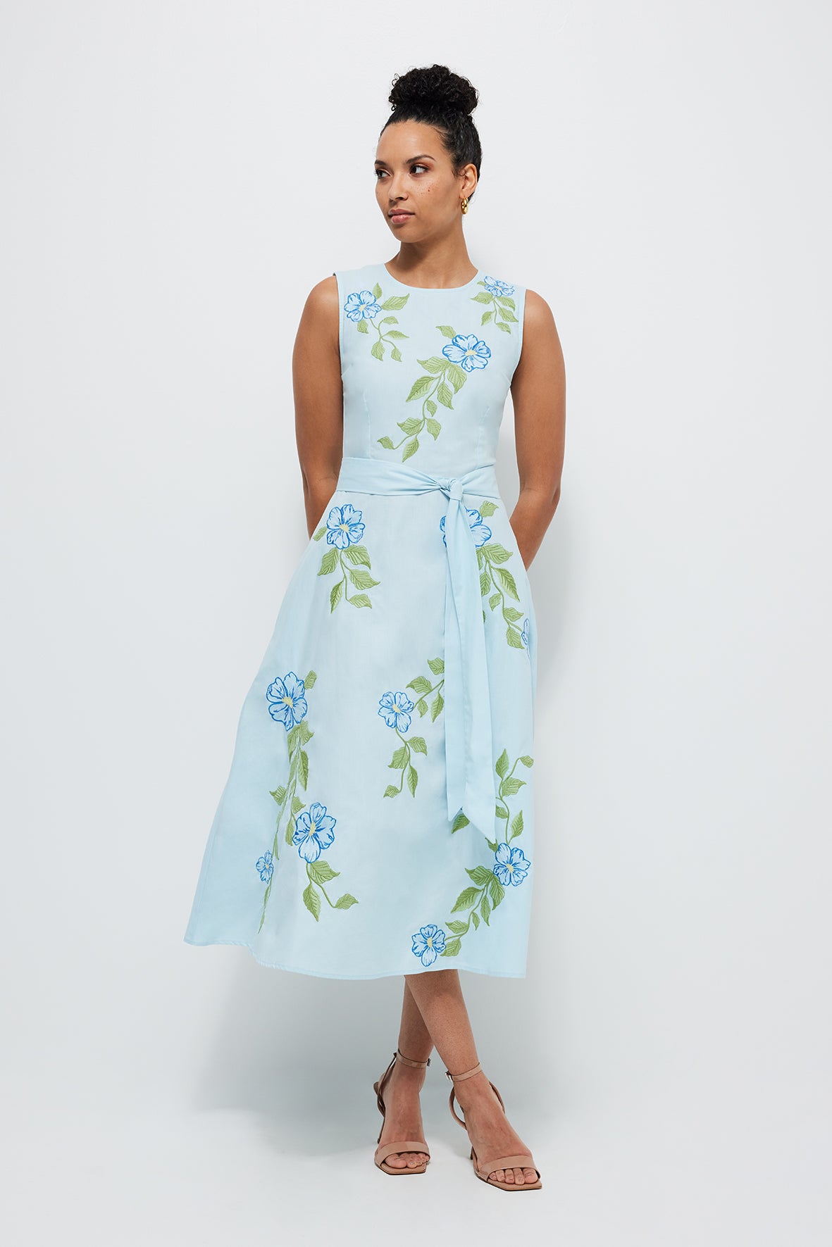 Fanm Mon Medina Dress with Tie Waist (optional)