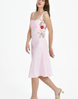 Side View of the Margaret Dress in Light Pink