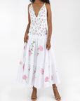 Fanm Mon and Over the Moon Vaughan Dress with Pink Floral Embroidery 