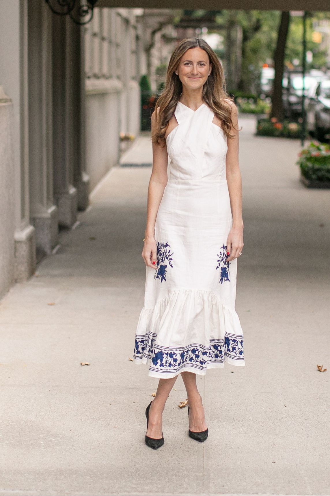 Janie Pierrepont in the Janie Dress in New York, part of the Fanm Mon and Janie Pierrepont Collab. 