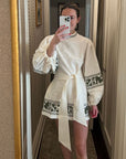 Janie Pierrepont Selfie in Marni Mini Dress, part of the Fanm Mon & Janie Pierrepont Collab.