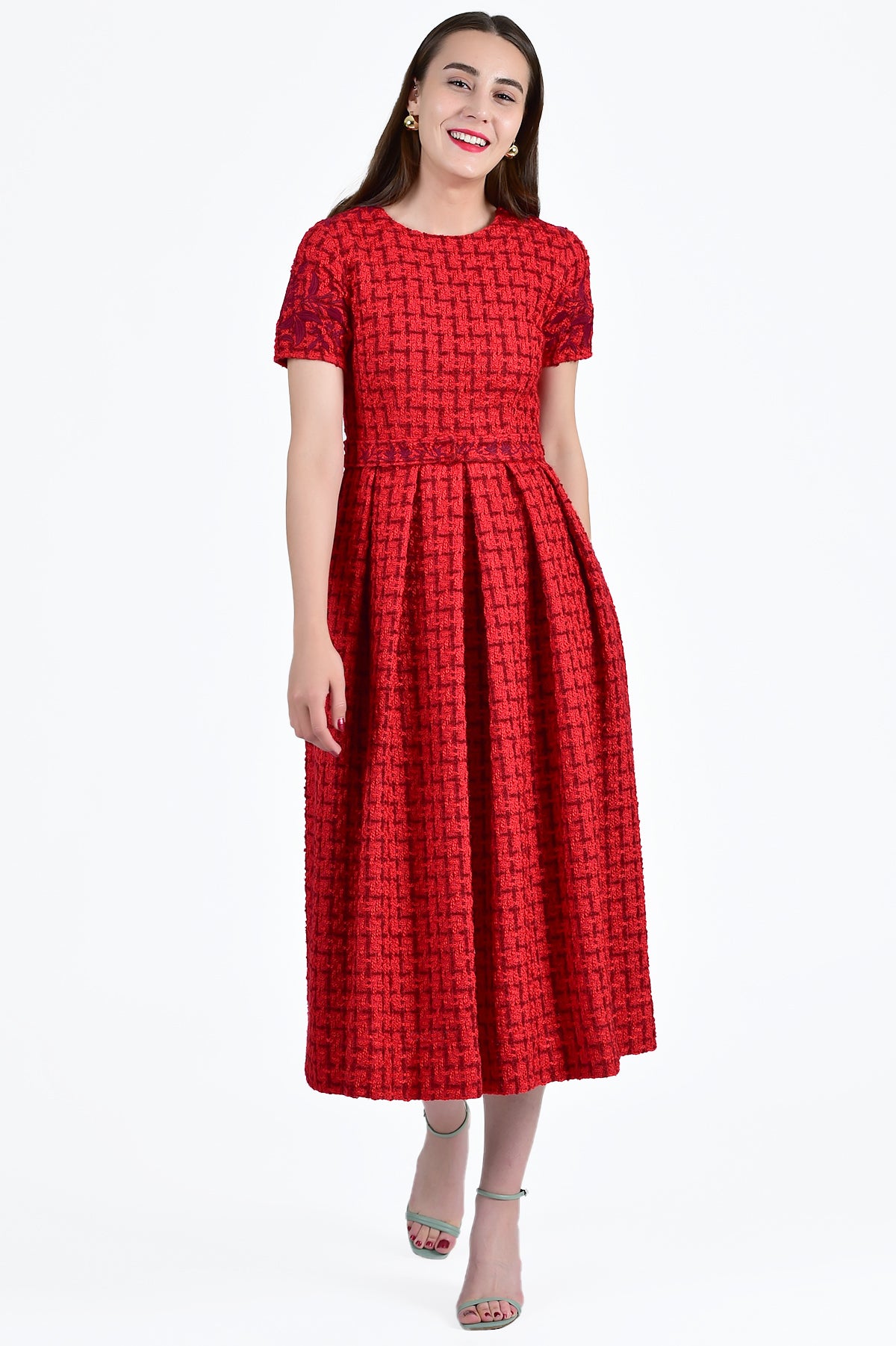 KARANFIL BOUCLE CHERRY DRESS 