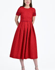 KARANFIL BOUCLE MIDI DRESS WITH SHORT SLEEVES PERFECT FOR THE HOLIDAY SEASON