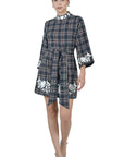 Layla Tartan Tweed 3/4 Quarter Sleeve Dress