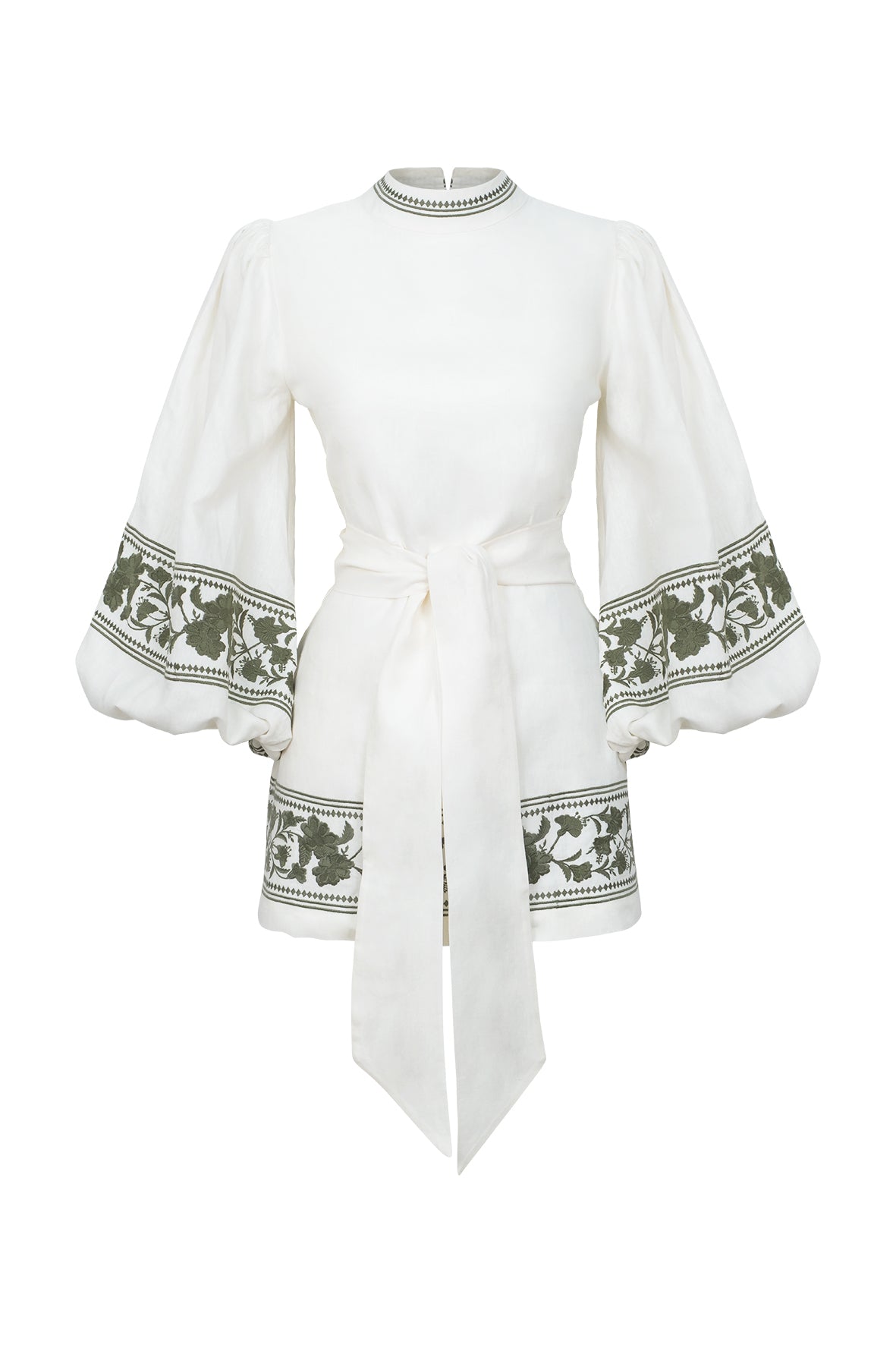 Long Bell Sleeves of the Marin Mini Dress in Cream (Part of the Fanm Mon x Janie Pierrepont Collab)