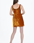 SIBEL DRESS BY FANM MON IN HONEY DEW VELVET