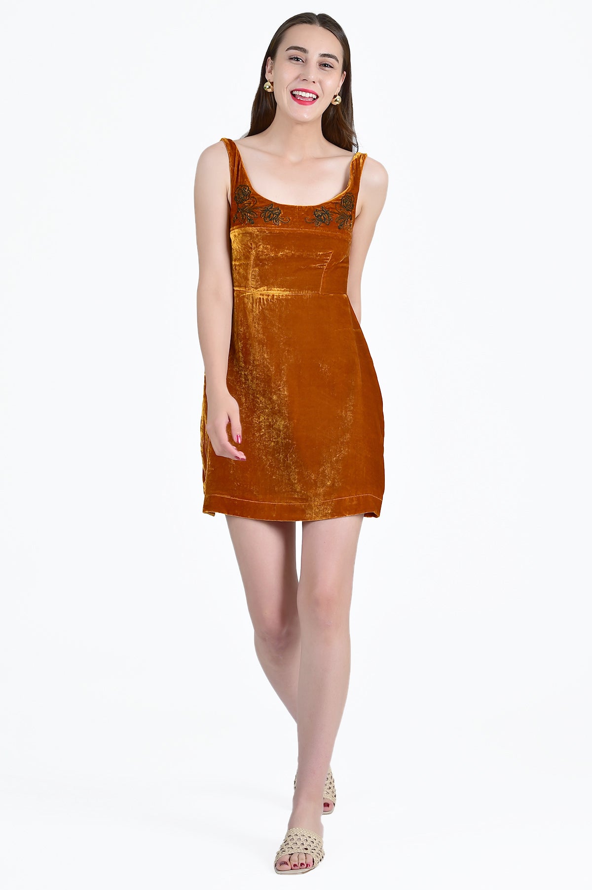 SIBEL VELVET DRESS FRONT 