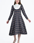 ZERAFET DRESS IN NAVY TARTAN