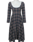 ZERAFET MIDI DRESS IN NAVY TARTAN ARRAY COLLECTION