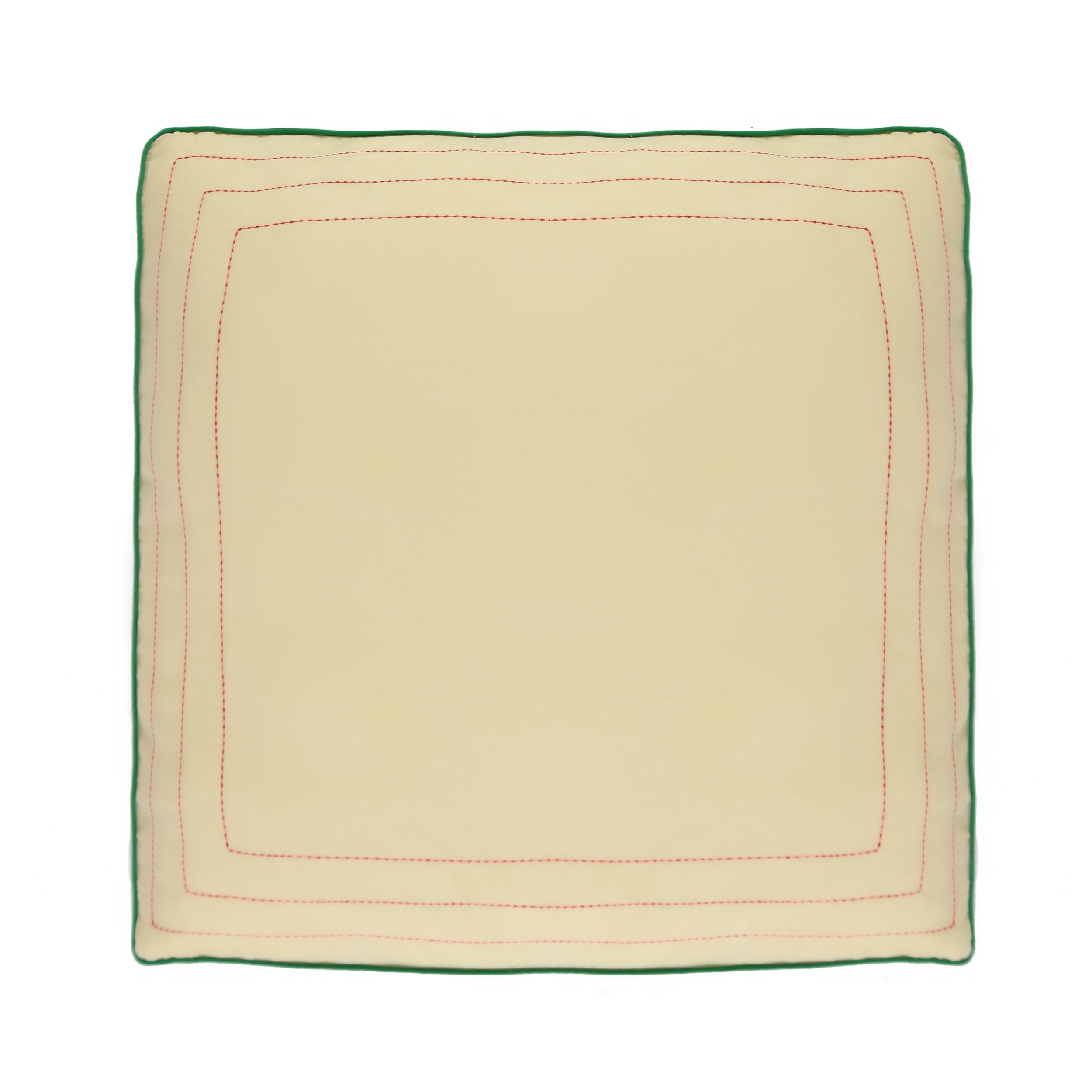 RED PEONY Cushion Yellow White Triple Stitch