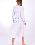 Fanm Mon Klare Made to Measure Linen Dress. Back View.